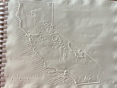 Tactile map of the state of California A tactile map of the state of California