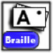 Icon displays the alpha and braille letter A with the text - Braille.