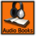 Icon displays headphones and an open book with the text - Audio Books.